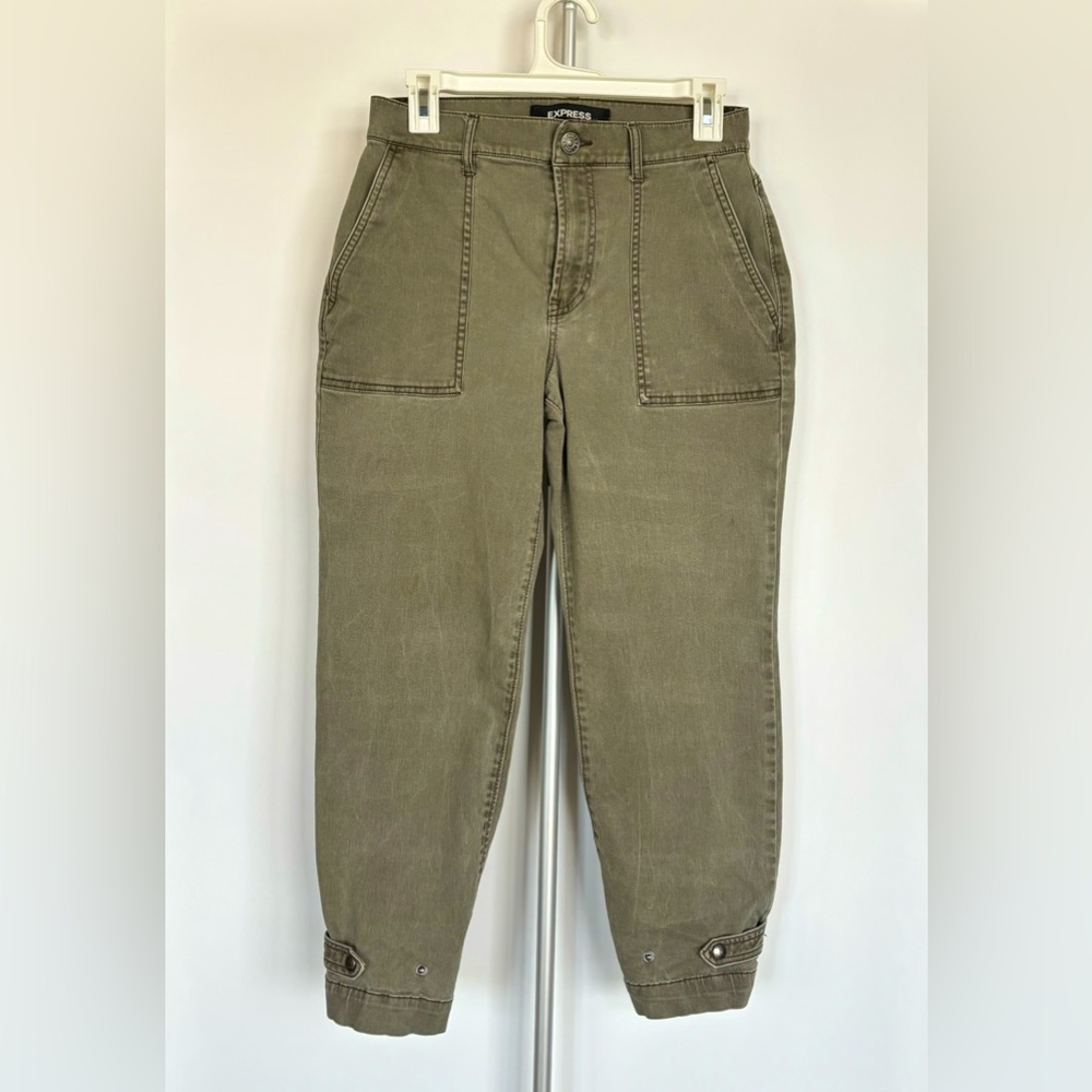 EXPRESS Utility Cargo Military Pants Cropped Straight High Rise Size 4